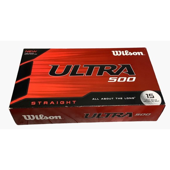 Wilson Ultra 500 Straight Golf Balls 2 Piece Construction White Ball 15 Count - Picture 4 of 5